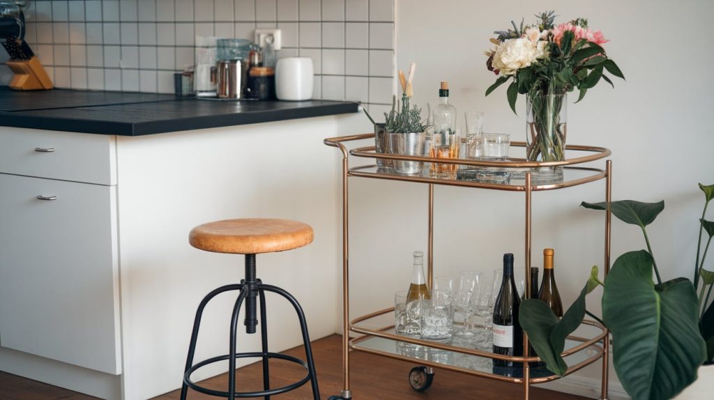 11. Bar Cart with Seating