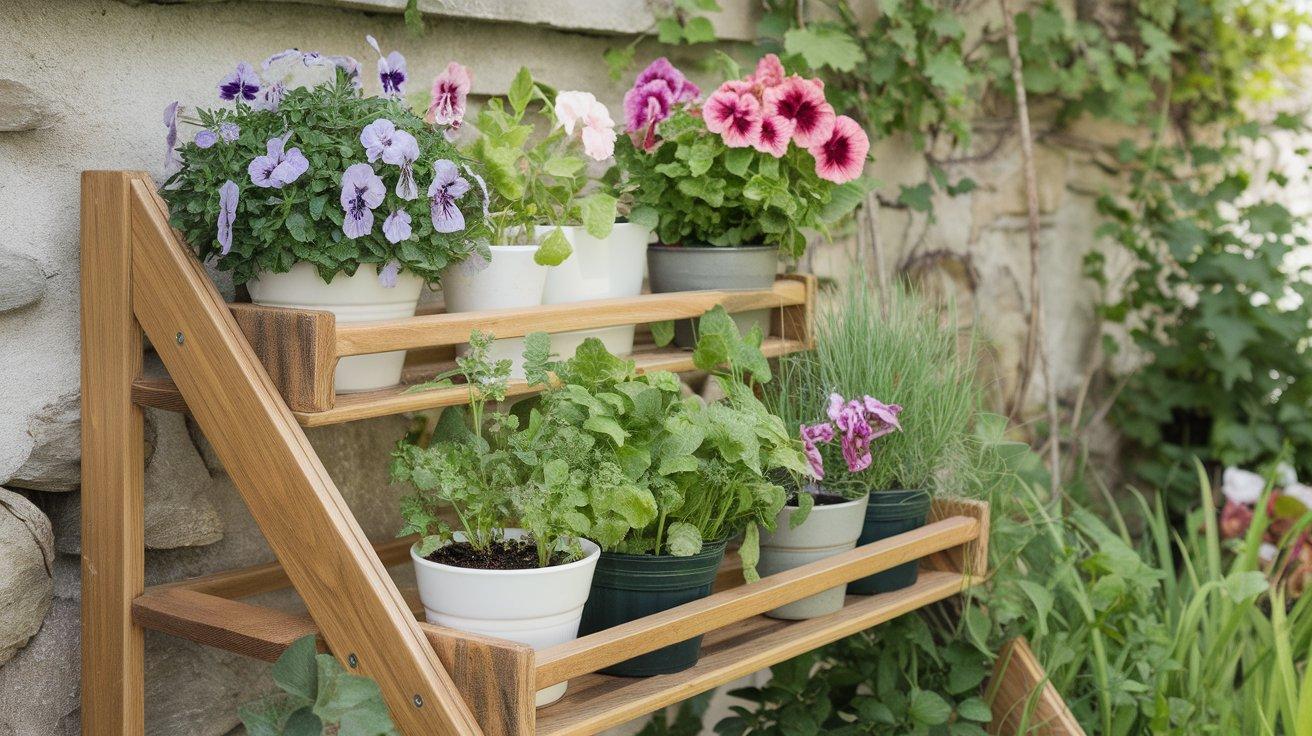 Tiered Plant Shelves