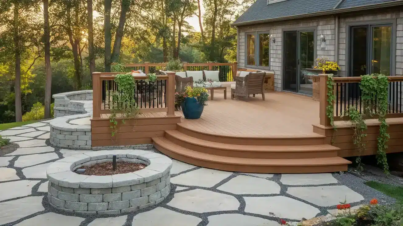 Wooden Deck Patio Combo