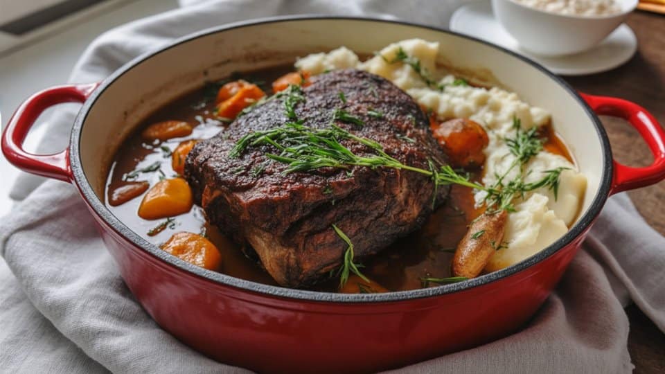 beef pot roast slow cooked all day