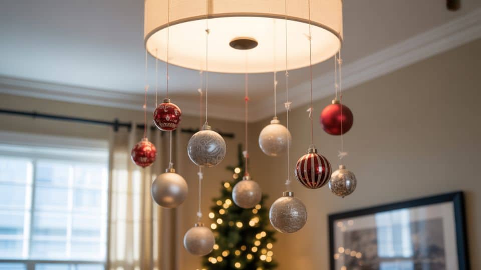 hang lightweight ornaments from ceiling