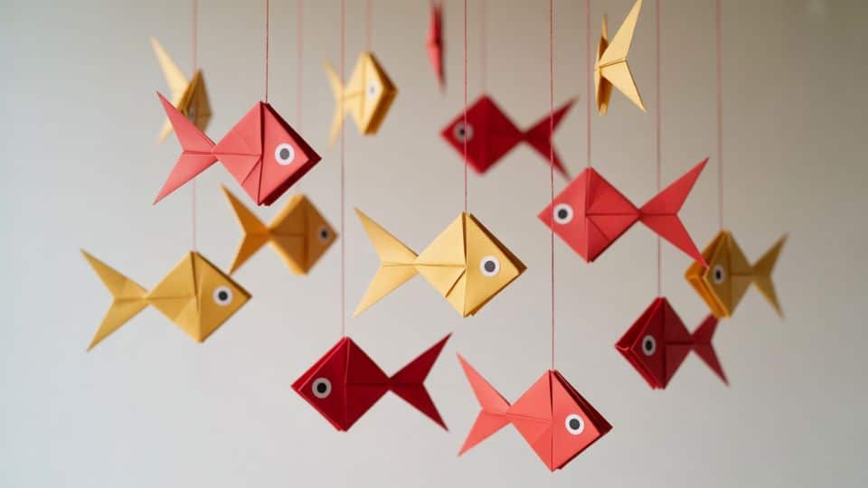 _lucky fish origami or paper cutouts