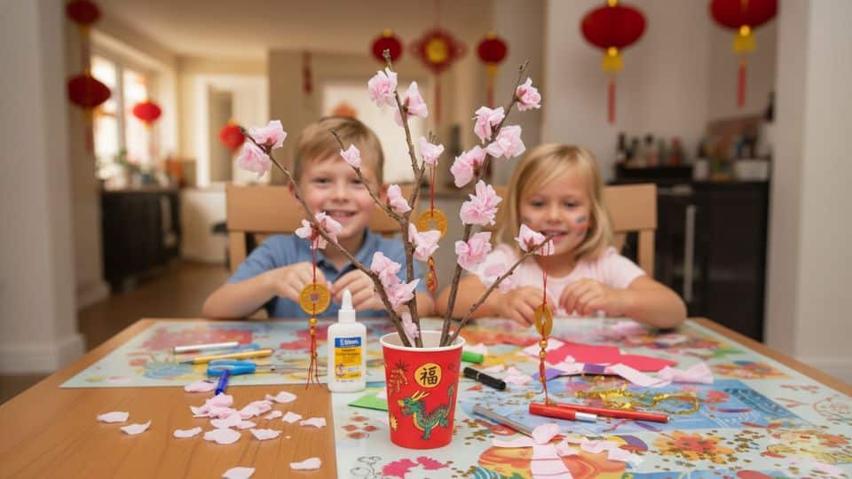 lunar new year cherry blossom branches