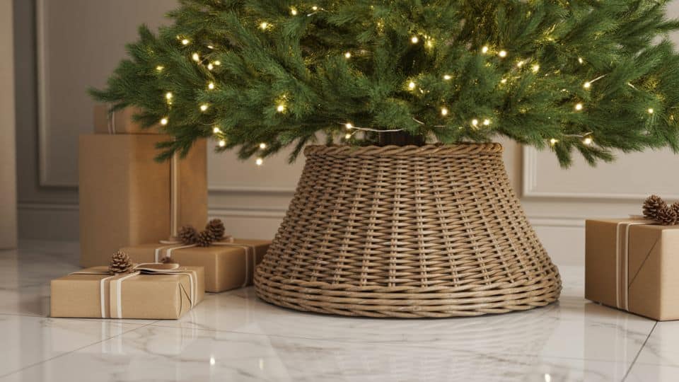 skip tree skirts and use modern collars