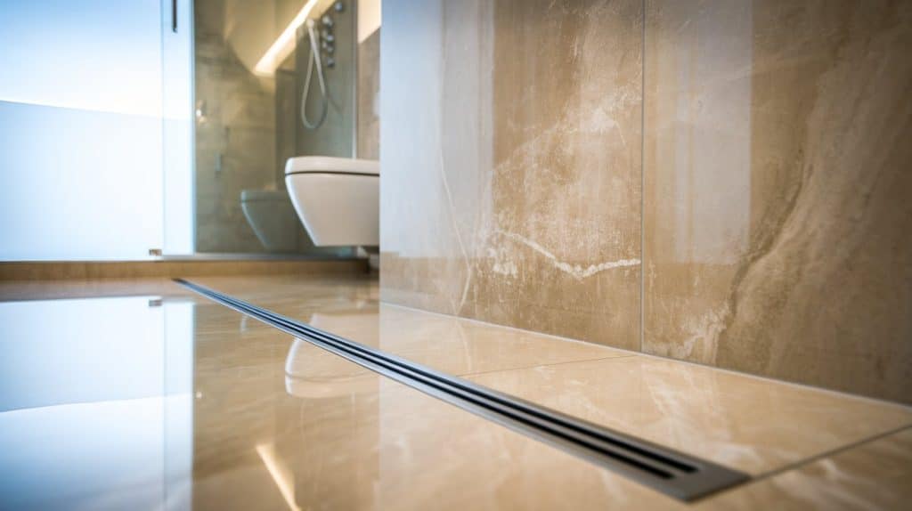 wet room with hidden drain