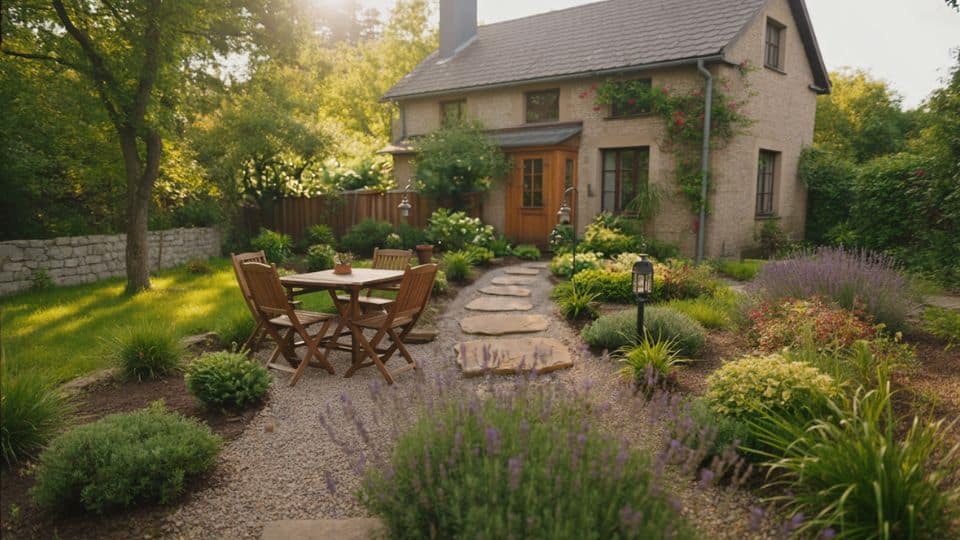 cottage style gravel front garden