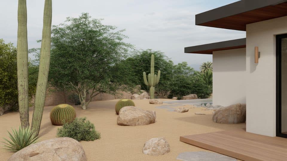 desert style gravel garden