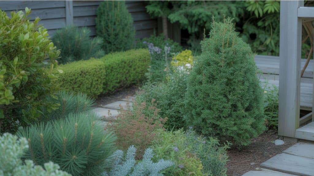 evergreen structure small garden