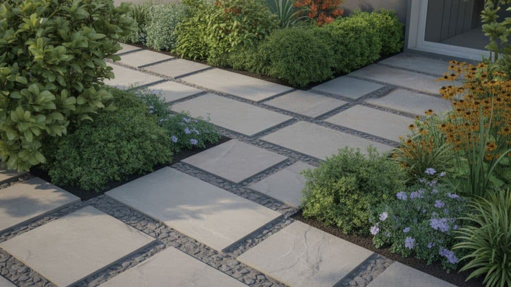 geometric paving small garden
