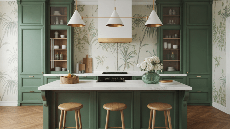 green wallpaper subtle pattern