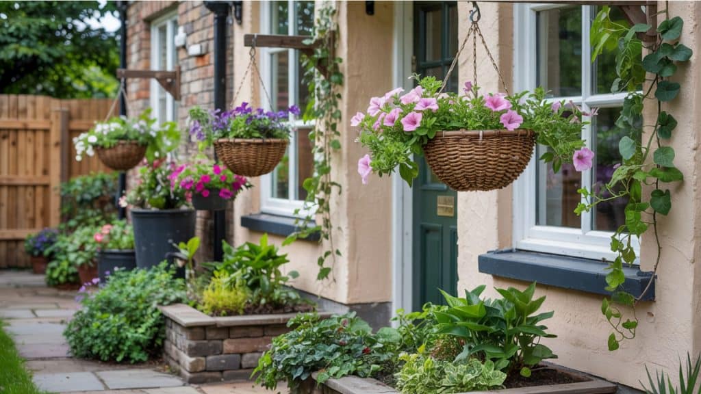 hanging baskets small front garden