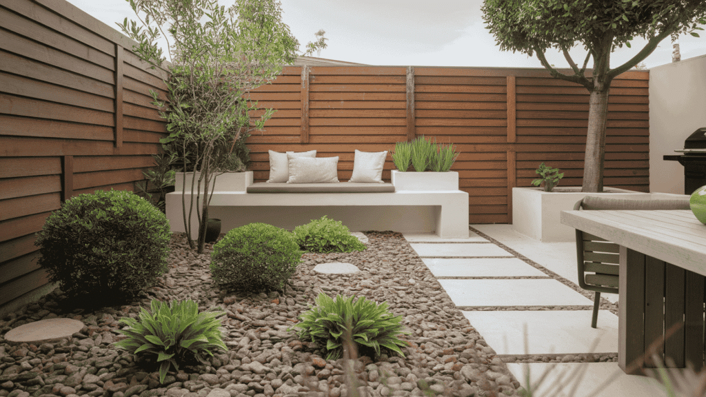 mediterranean style gravel garden