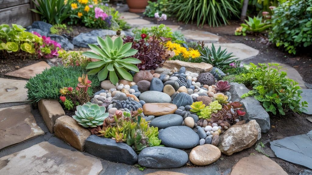 mini rock garden small front yard