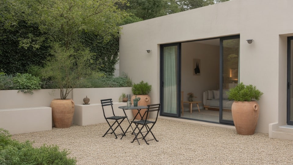 minimalist gravel garden