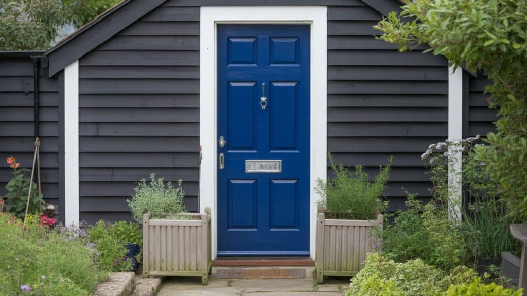 painted front door small garden