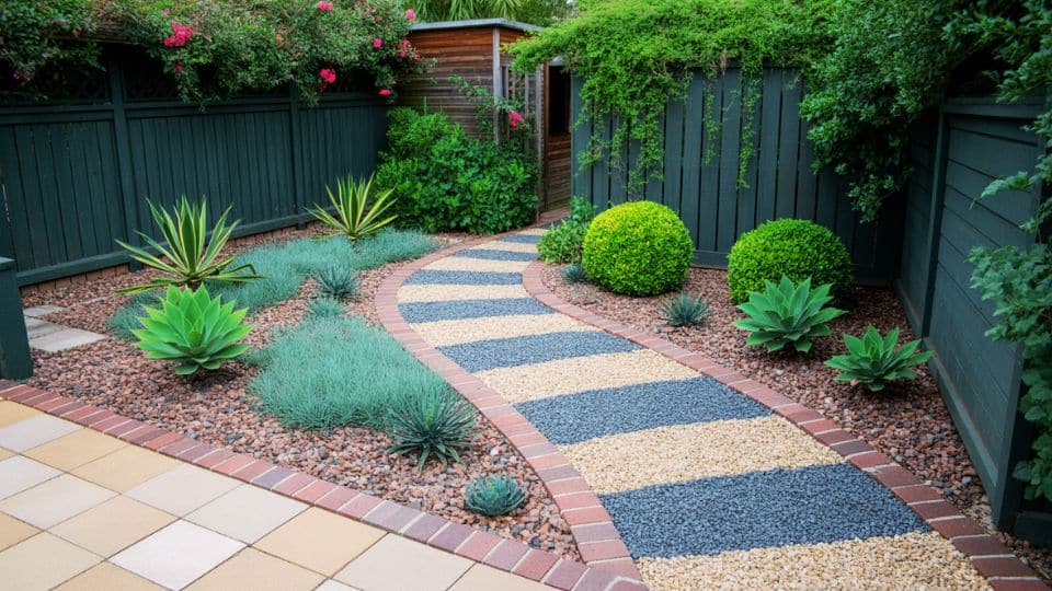 rock and gravel layered design