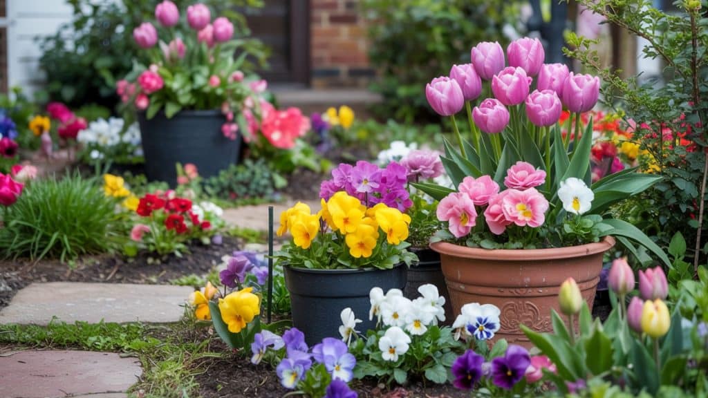seasonal flower clusters small garden