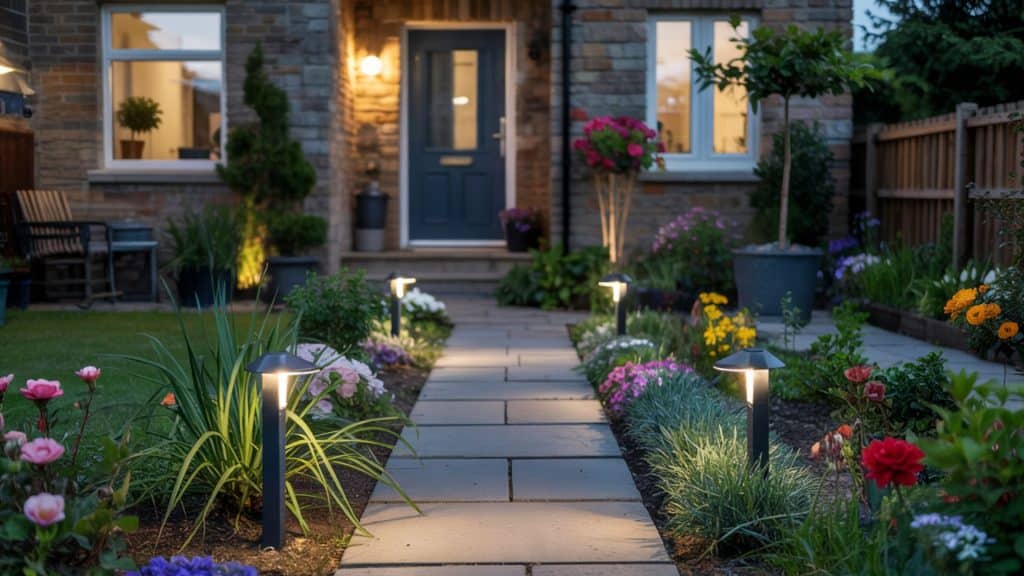 solar pathway lights front garden