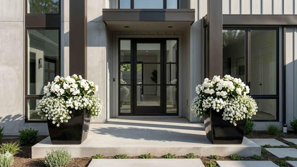 Black and White Planter Ideas for Modern Exteriors