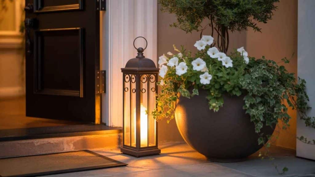 Lantern and Planter Pairings for the Entry
