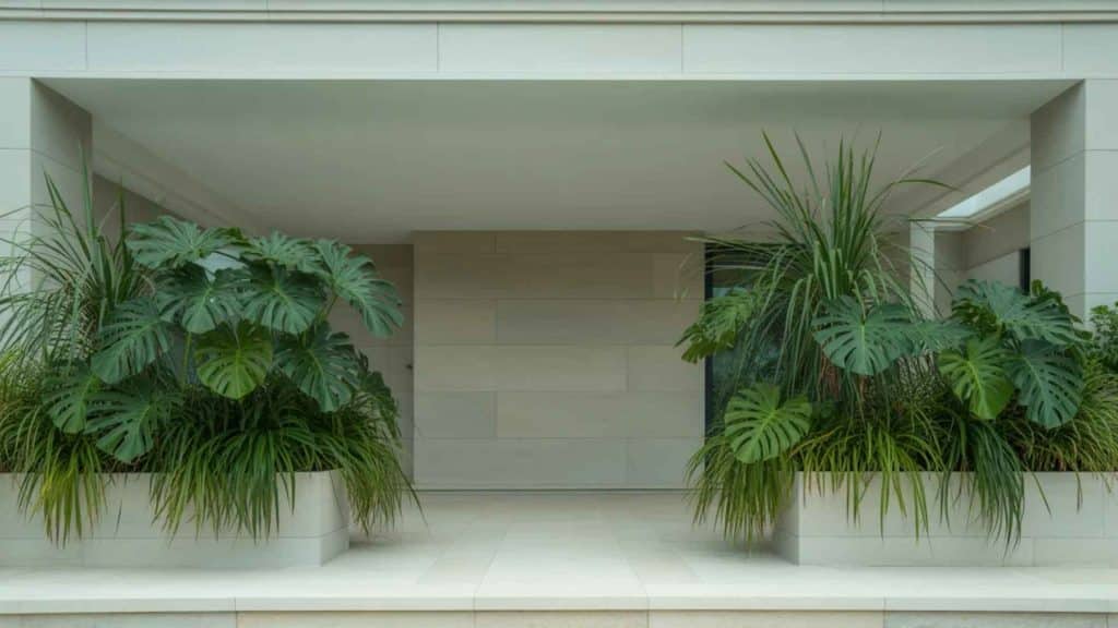 Large Statement Planters for Wide Porches