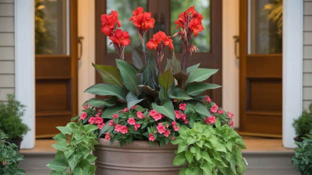 Layered Planters With a Thriller Filler Spiller Combo