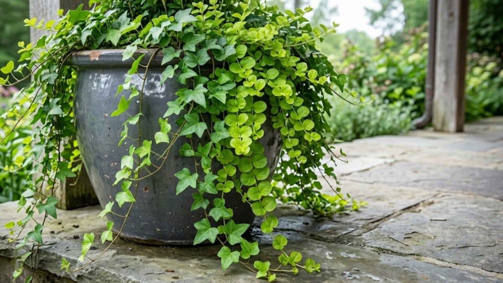 Planters With Trailing Vines for Softer Edges