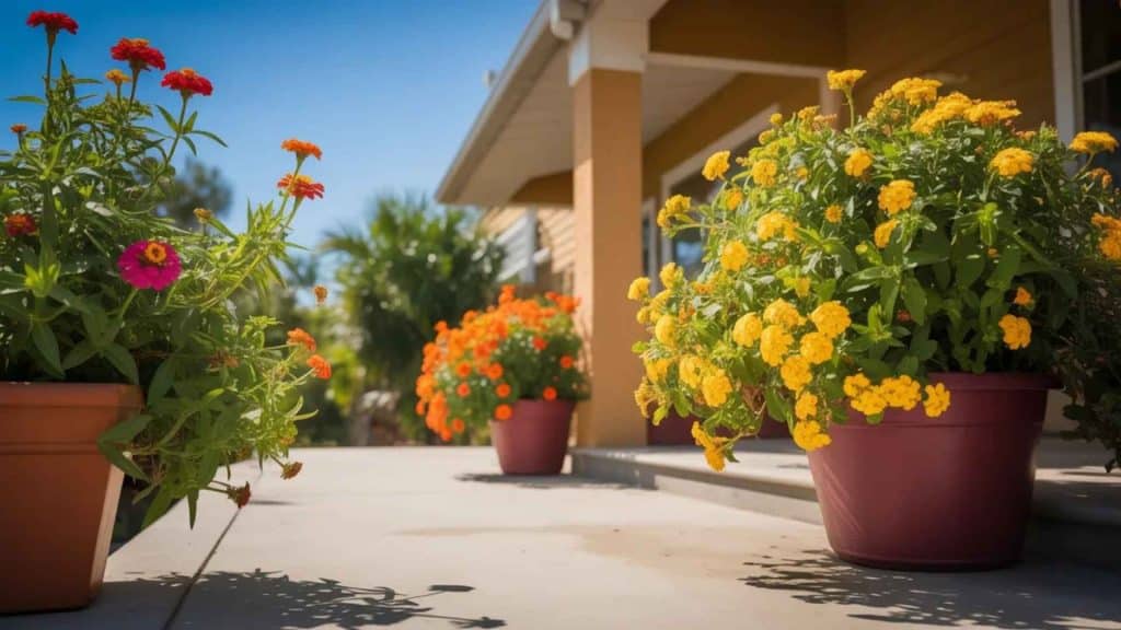 Sun Loving Containers for Open Front Entries