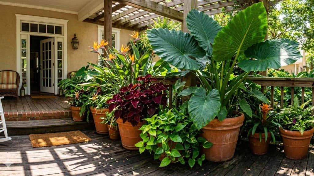 Tropical Planters for a Bold Summer Porch