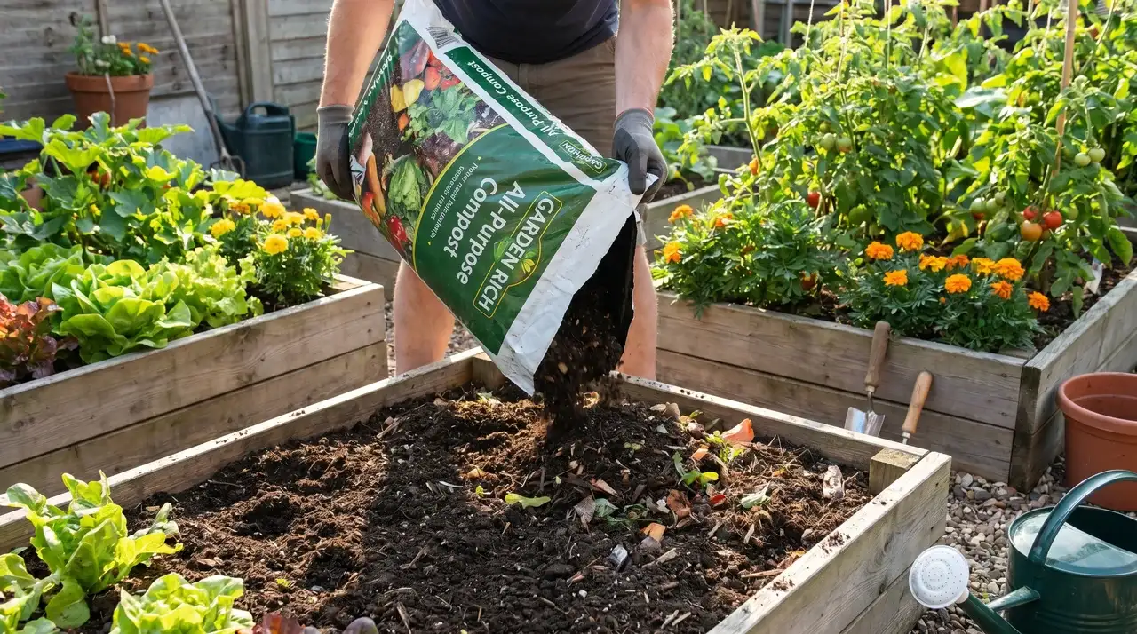 General garden compost used for everyday planting improving soil quality and supporting plant growth naturally.