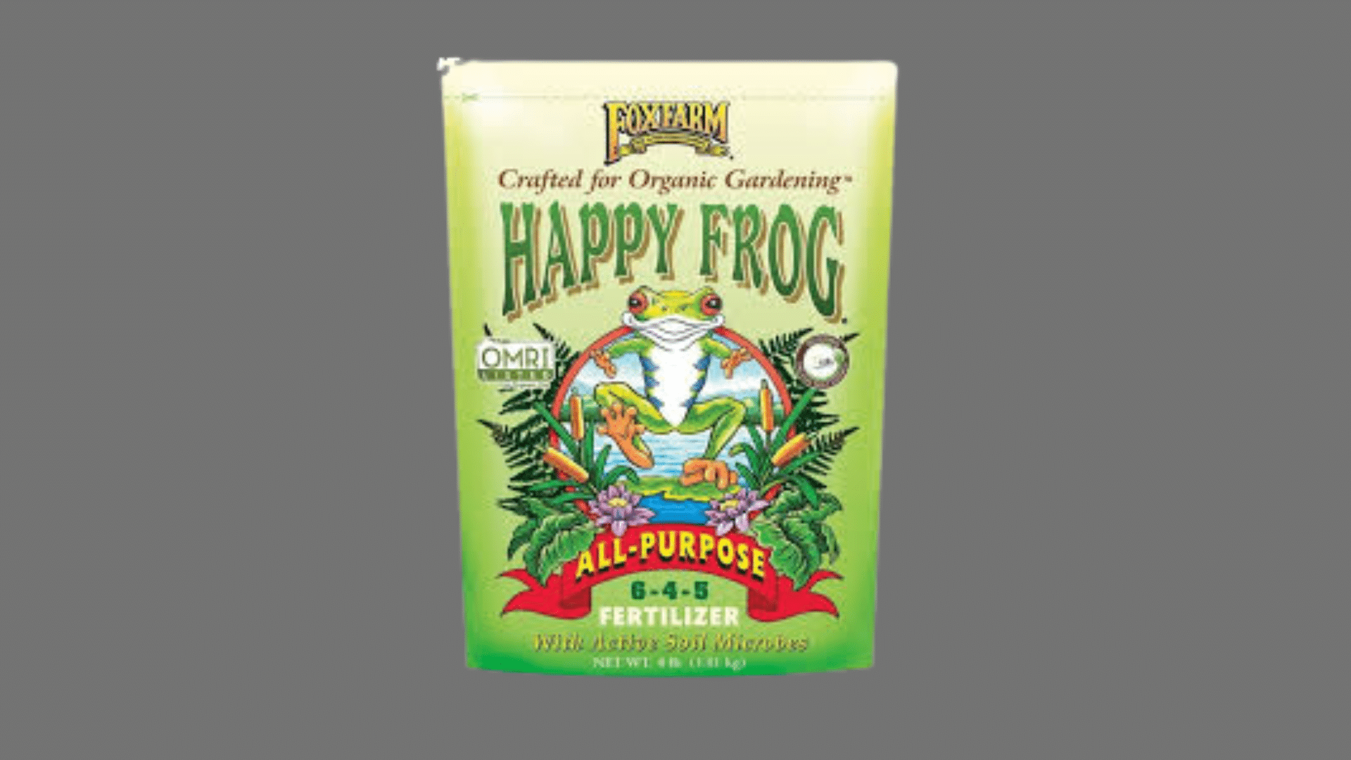 Happy frog herb and vegetable food fertilizer bag for organic gardening.